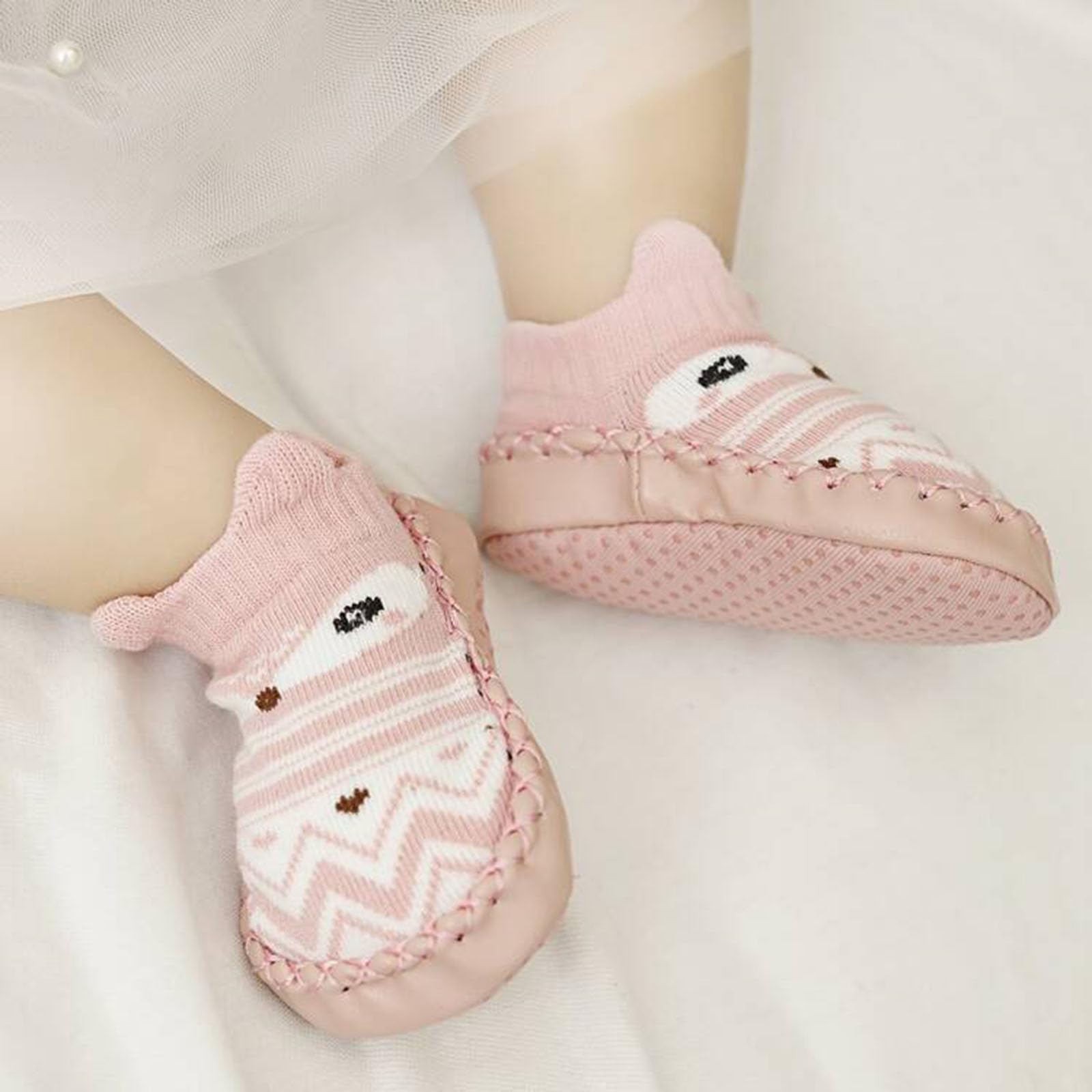 Aggroot Scarpe Calzino per Bambini Scarpe Primi Passi Antiscivolo Calzini Bambino Pantofole Bambino Unisex Scarpe Bambino con Cartone Animato