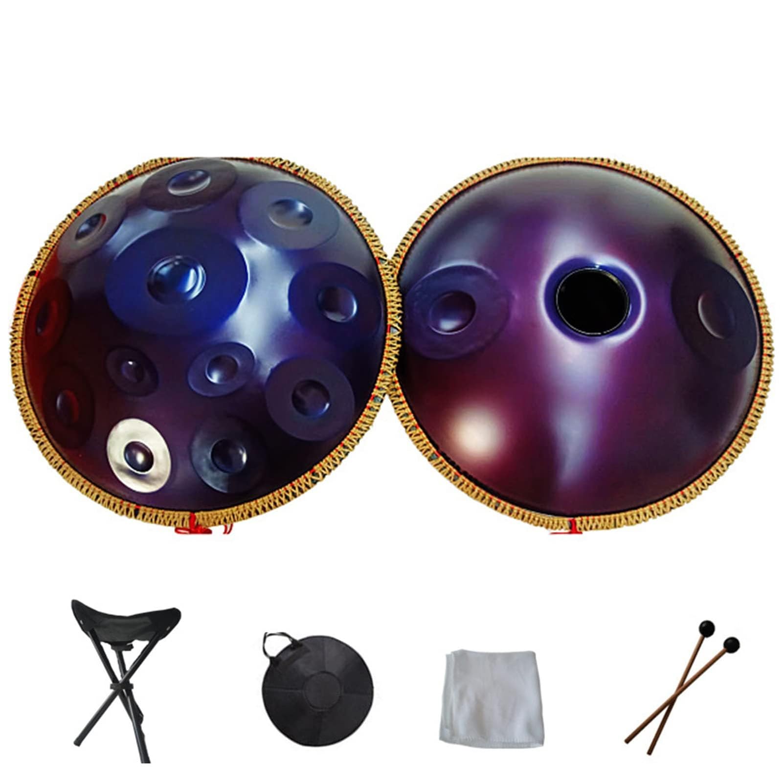 9/10/12/14 Note Tamburi per Lingua Tamburo a Mano - Strumenti a Percussione Handpan in Acciaio, Strumento a Percussione da 22 Pollici(9Notes)