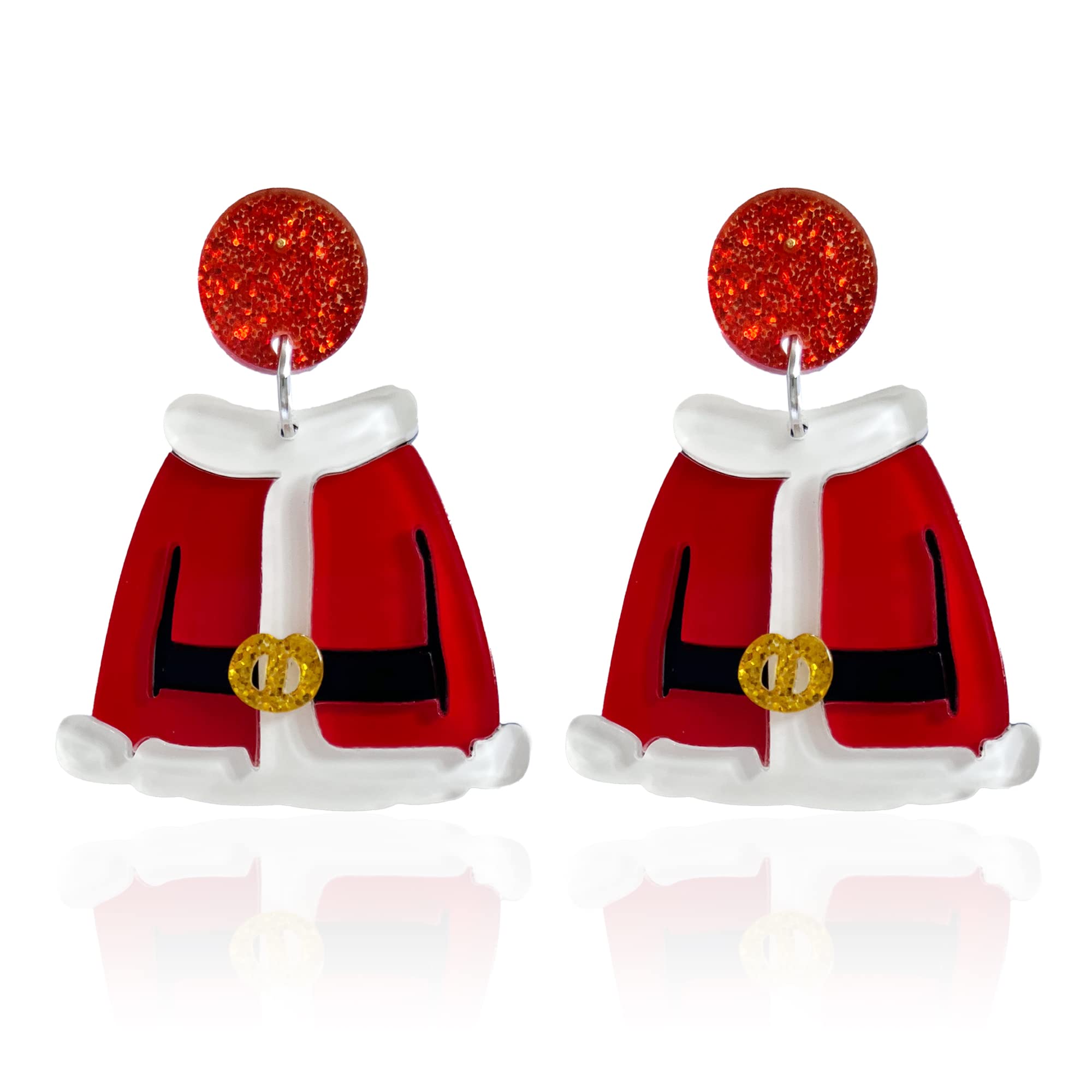 YUNXI Acrylic Christmas Earrings for Women Red and White Stockings Snowman Brown Reindeer Christmas Tree Cute Stud Earrings