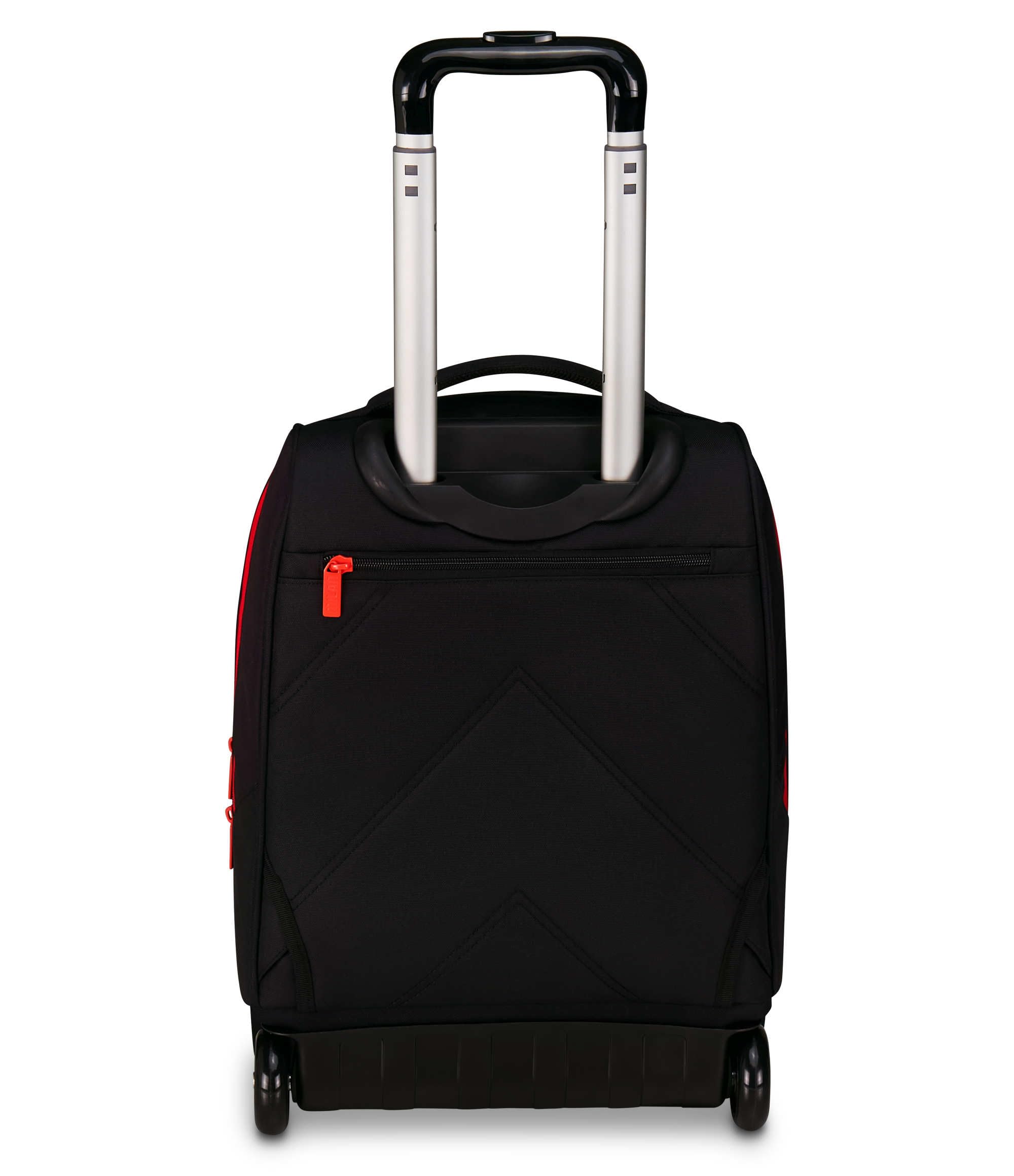 Seven Milan Big Trolley Scuola Fisso, Rosso e Nero, Squadra Calcio, 2 in 1, Doppio Uso, Trolley e Zaino, Scuola Elementare, Bambino