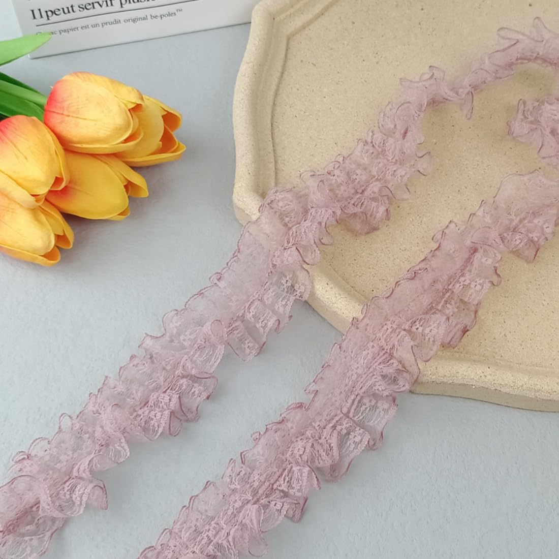 Nastro In Pizzo 45m X 3cm - Decorativo Per Cucito, Matrimoni, Fai Da Te - Foto 10