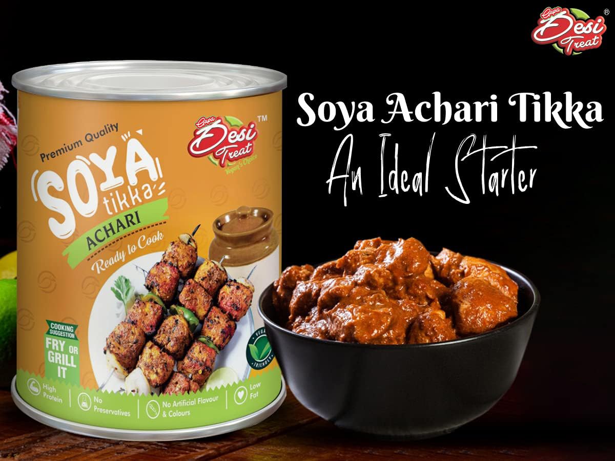 Desi Treat Achari Soya Tikka (Ready to Cook), 800g