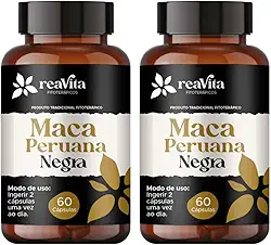 Kit 2 Maca Peruana Negra Premium | Suplemento Alimentar Concentrado - Energia, Vitalidade e Performance Natural - 60 Cápsulas cada Pote