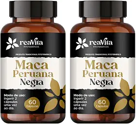Kit 2 Maca Peruana Negra Premium | Suplemento Alimentar Concentrado - Energia, Vitalidade e Performance Natural - 60 Cápsulas cada Pote