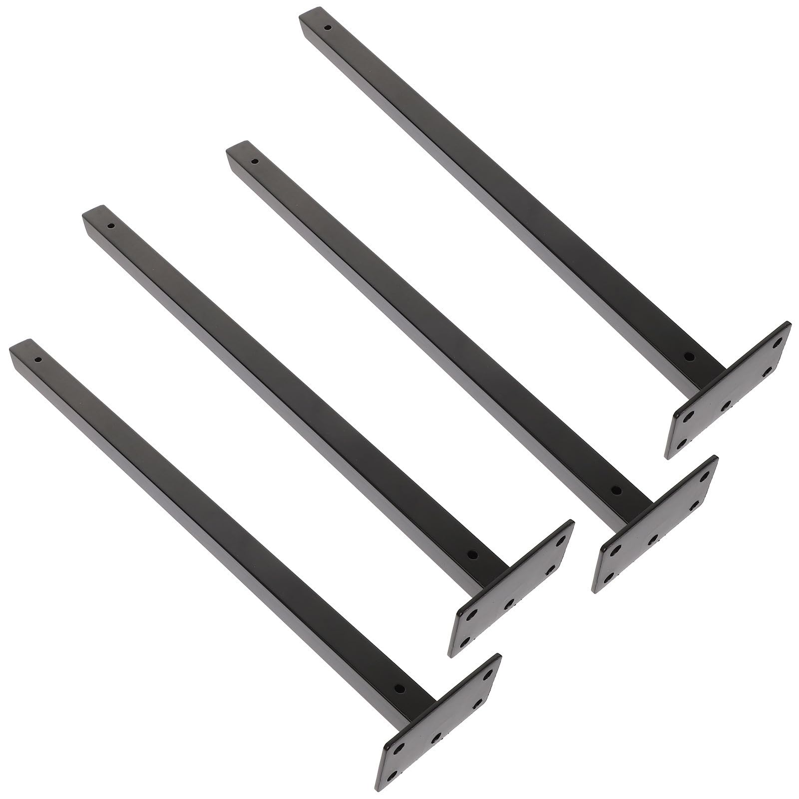 VALICLUD 4 Soportes para Estantes Flotantes de Acero Inoxidable Negro, Resistentes Corrosión y Montaje en Pared para Estanterías Modernas