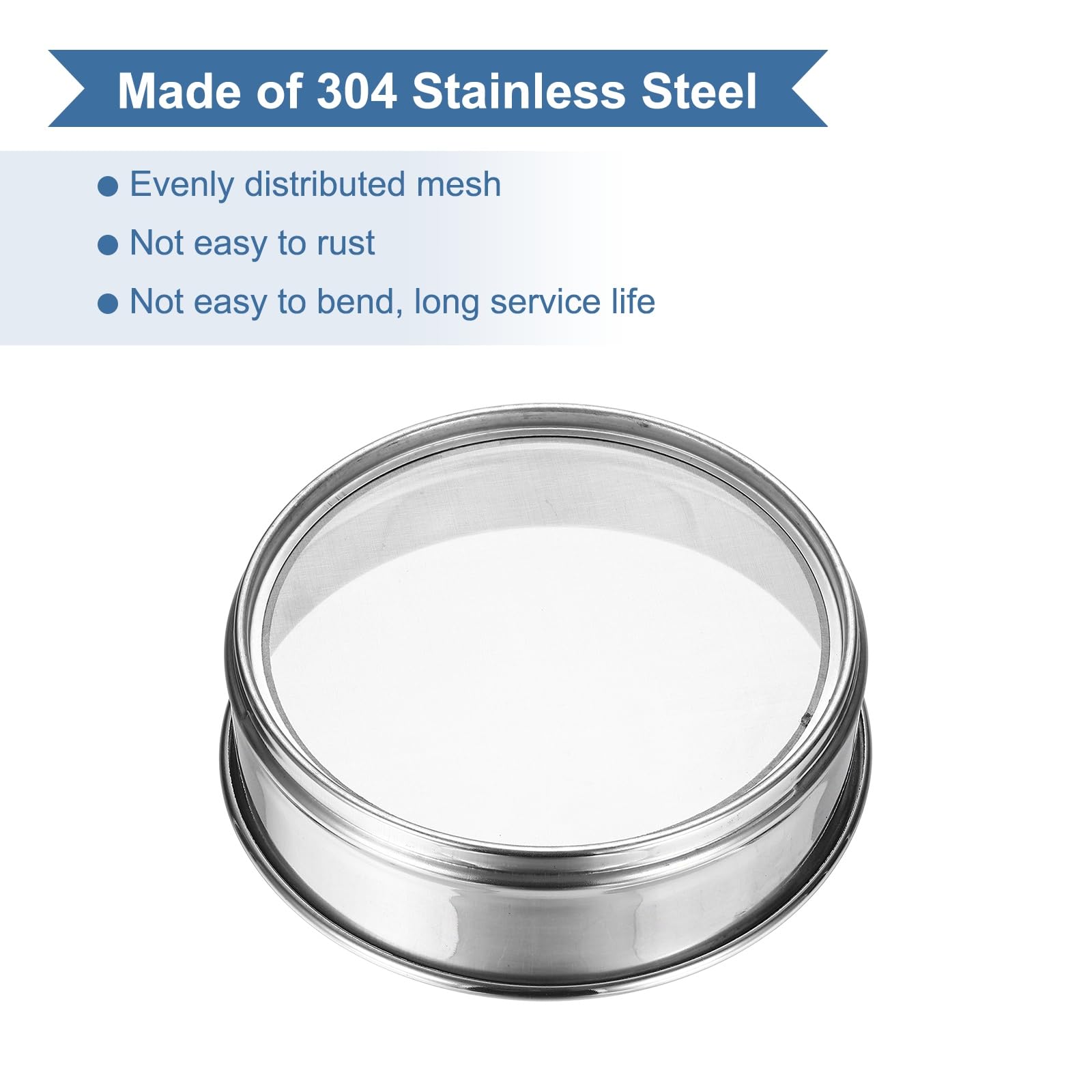 PATIKIL Tamis De Laboratoire 150 Mailles (0.07mm), Diamètre 5.9"(15cm) Toile De Tamisage 304 En Acier Inoxydable Maille Fine Pour Tamisage Industriel Laboratoire