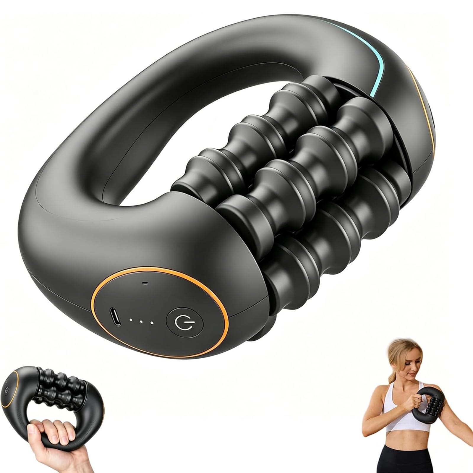 Scult Roller - Masajeador de Rodillos Eléctrico Portátil, 3 Niveles de Intensidad, Alivia la tensión muscular, Masaje Profundo Piernas y Cuerpo