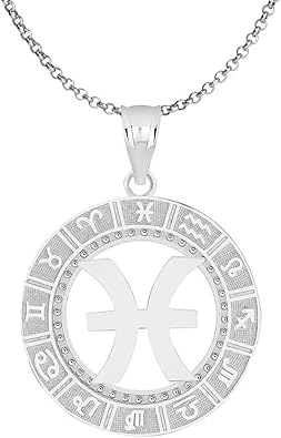 Sterling Silver Zodiac Sign Constellation Horoscope Symbol Unisex Men Women Jewlery Pendant Necklace With Chain