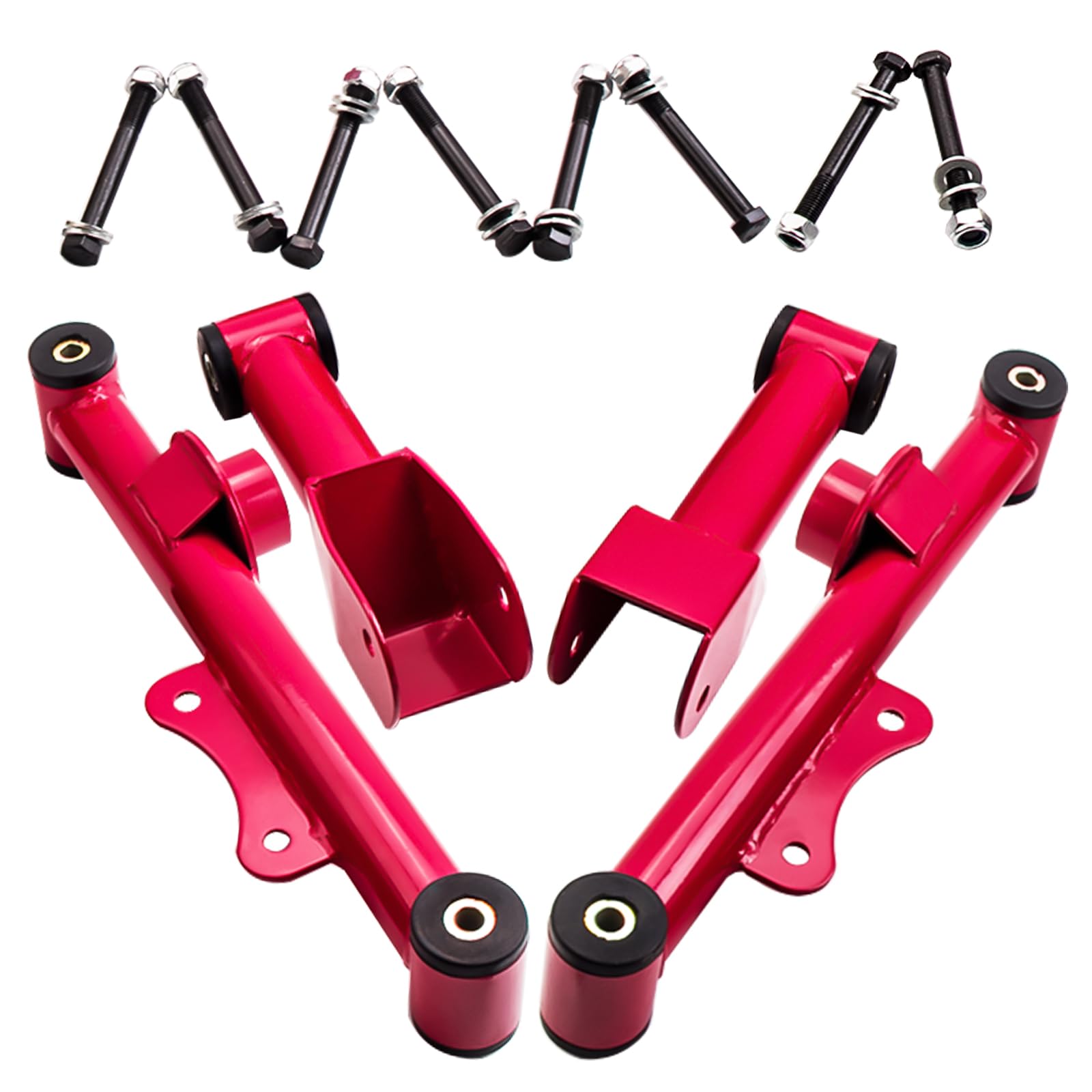 Tuningsworld Rear Upper Lower Tubular Control Arm Kit w/Hardware for Ford Mustang 1979-2004 Camber Arms