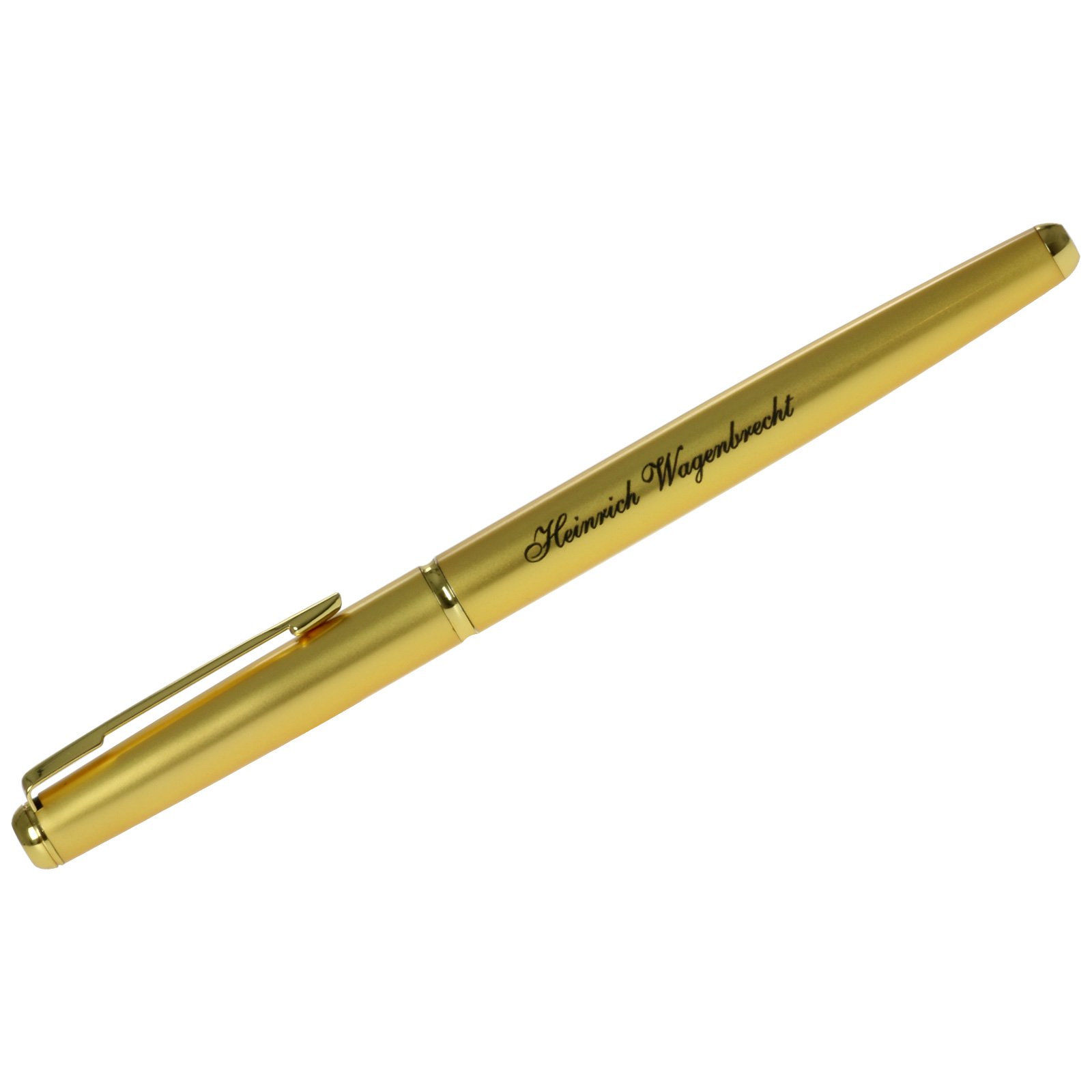 Druckspezialist 20 x Tintenroller Gelschreiber Werbekugelschreiber Simon gold mit Gravur Name Text