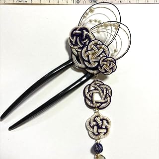 152 水引 かんざし Ｕ字型 紫