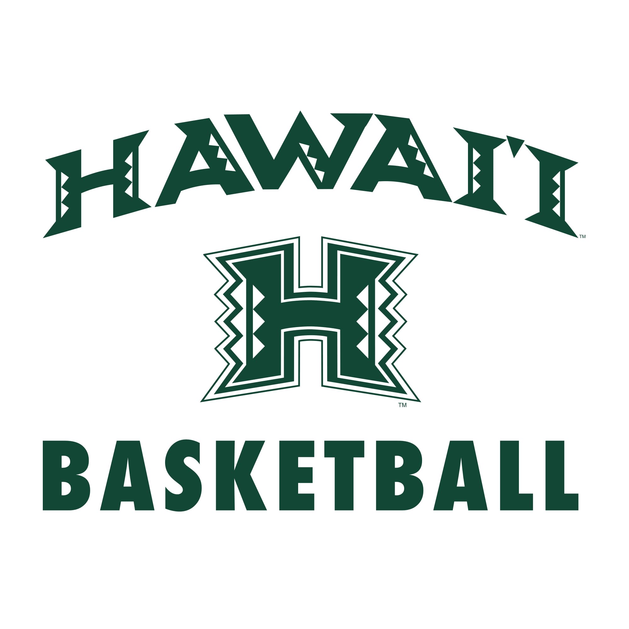 UGP Campus Apparel AS1096 - Hawaii Rainbow Warriors Arch Logo Basketball T- Shirt - Medium - White