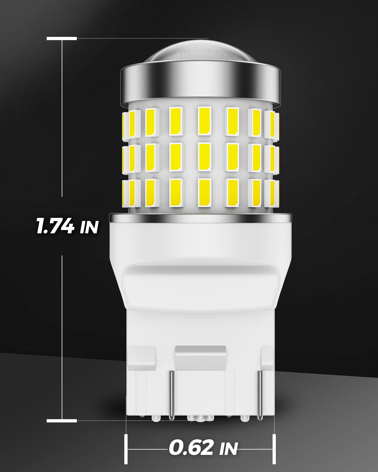 Torchbeam T20 7443 7440 LED Turn Signal Light Bulbs 7444NA 7442NAK, Amber Yellow W21W 7441 7444 LED Bulbs with Projector Replacement for Parking Front Rear Turn Signal Lights