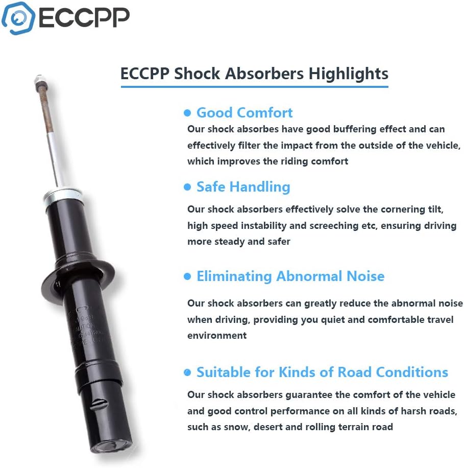 ECCPP shock Struts shock absorbers for 1999-2000 for Chrysler Cirrus,1999-2006 for Chrysler Sebring,1999-2006 for Dodge Stratus shock Struts for 341604 344610 Front and Rear shocks