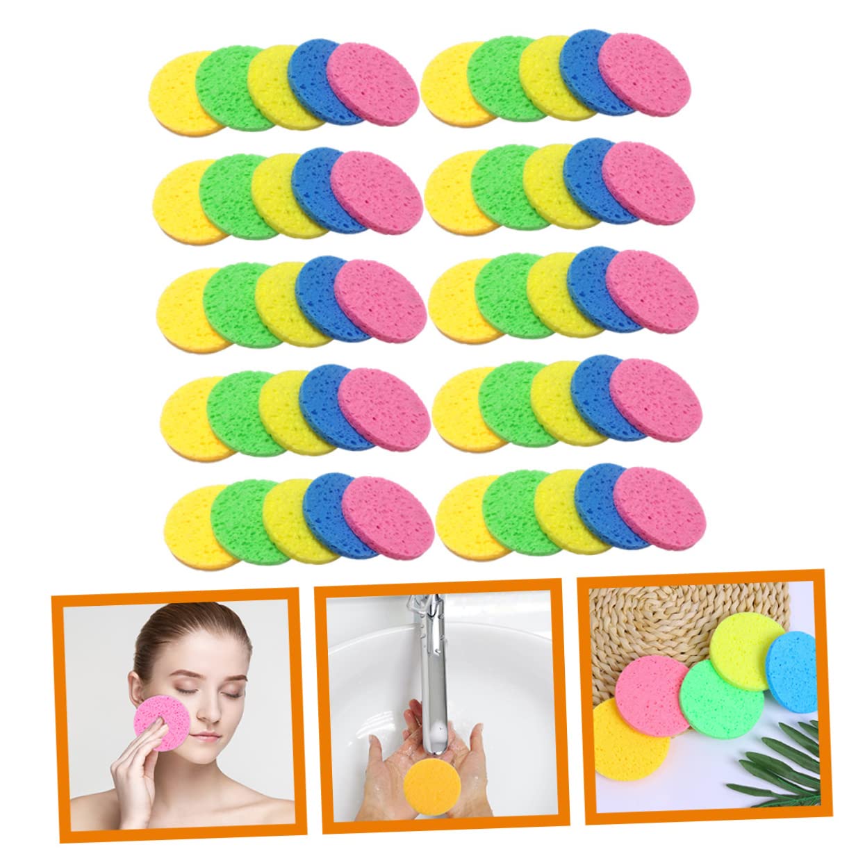 Didiseaon 150pezzi Spugnette Struccanti Cellulosa Da Colorati Per Pulizia Viso Di Morbide e Assorbenti Rimozione Make-up e Esfoliazione Delicata Sicure Per La