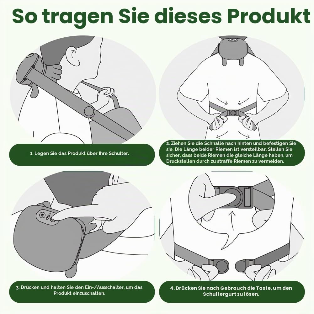 4D Bionische Hand Nackenmassagegerät, Massagegerät Nacken mit 3 Stufen und 2 Temperaturstufen Wärme für Rücken und Nacken, Tragbares Nacke-n und Schulter Shiatsu Massagegerät für Zuhause, Büro & Reise