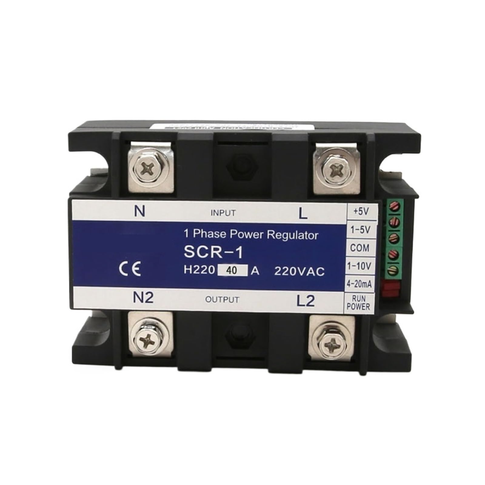 YAPOLQTNM 220VAC 40A SCR-40A Single-Phase Voltage and Current Regulator Power Controller Module 4-20mA 1-5V Potentiometer Control