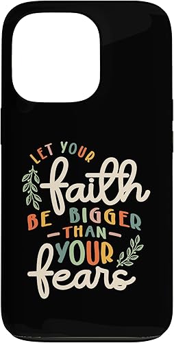 Funda de diseño cristiano para iPhone 13 Pro Faith Over Fear Vintage Inspire