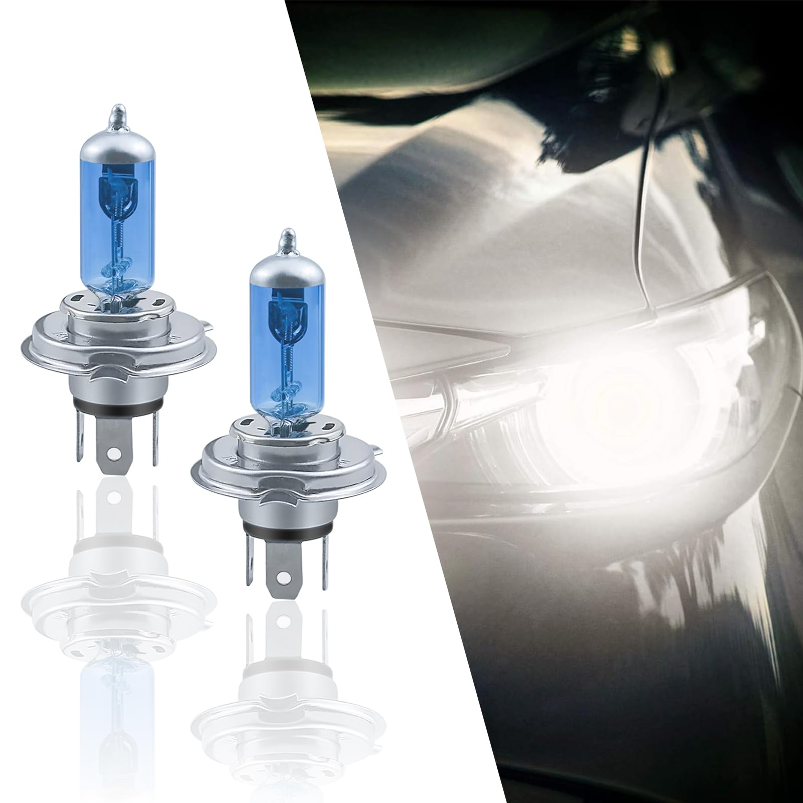 2 PCS Car Halogen Lights, 12V 100W Fog Light Bulbs, Super Bright High Beam Lights Replacements, Universal for Most Cars, Trucks and Vans (Blue #H7)