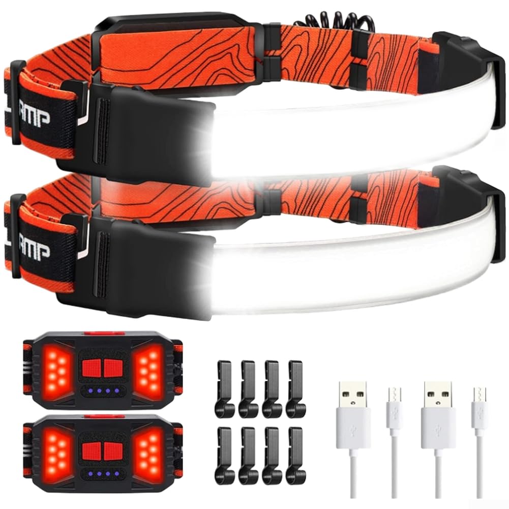 Faro LED para pesca nocturna y senderismo con linterna frontal impermeable recargable COB 6