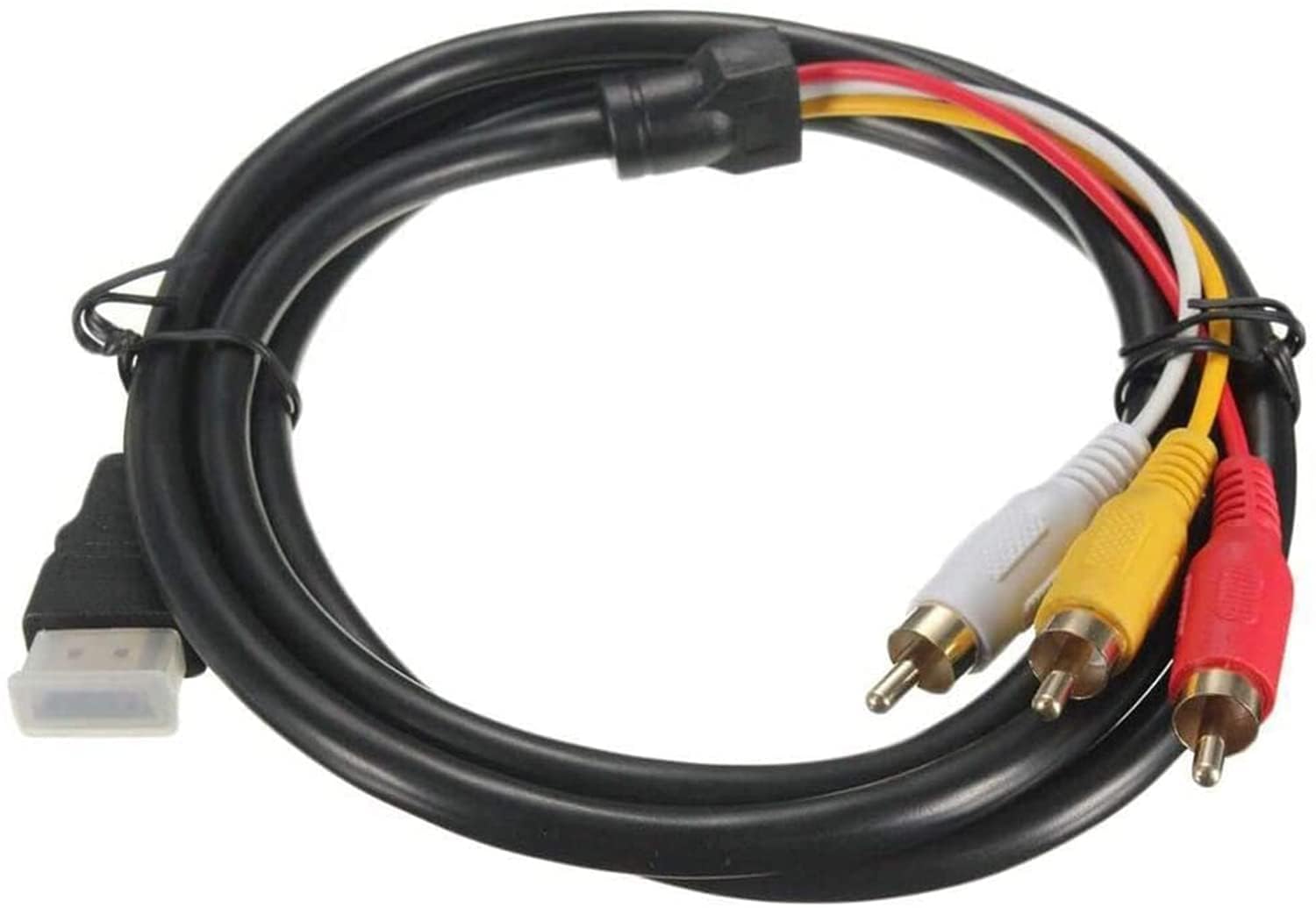 Khazna HDMI to RCA Cable, 1080P 5ft/1.5m HDMI Male to 3-RCA Video Audio AV Component Converter Adapter Cable Connector Adapter One-Way Transmitter for TV HDTV DVD