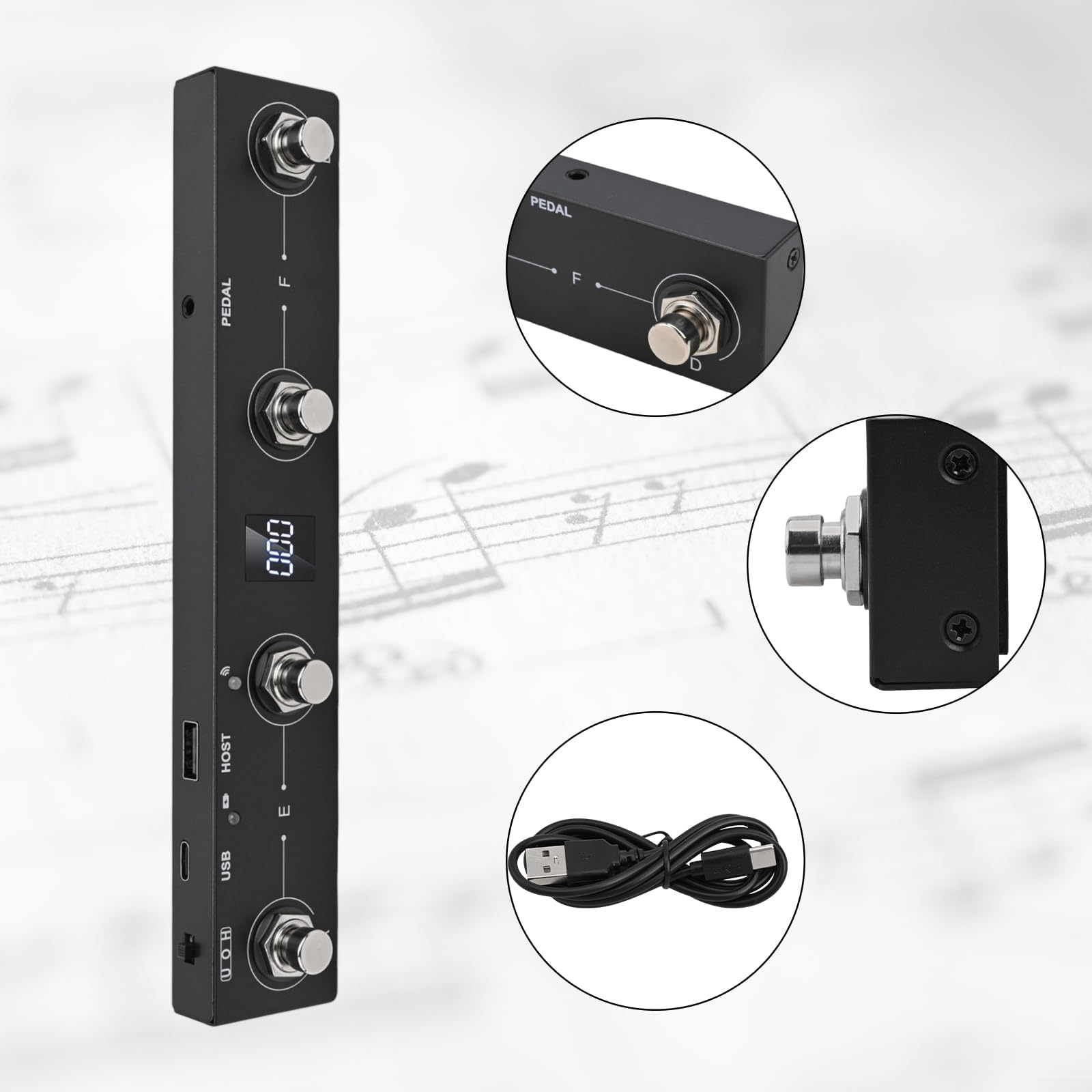 Amazon | BACKOLU MVAVE Chocolate Plus 充電式 MIDI フットペダル