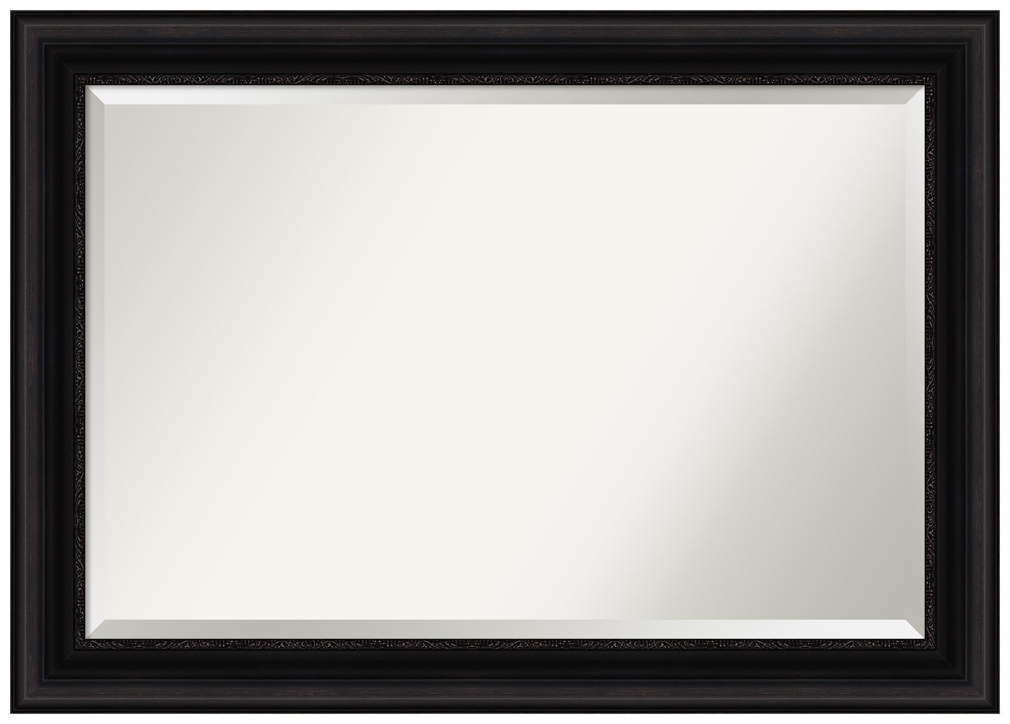 Amanti Art Black Bathroom Mirror for Over Sink, 30x42 Parlor Black Rectangle Vanity Mirror, Large Traditional Frame, Hangs Horizonally and Vertically, Bathroom Wall Decor, Beveled Edge