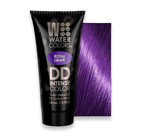 Watercolors DD Intense - Tinte semipermanente para el cabello, ultra vibrante, sin amoníaco, 3 onzas líquidas (uva rey)