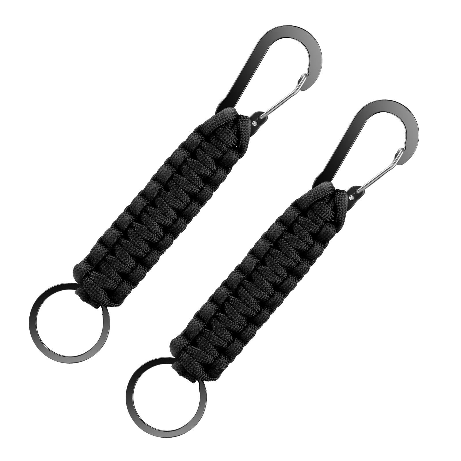 Mabor 2szt. Brelok z linkami paracord dla mężczyzn i kobiet, pleciony brelok z klipem, wytrzymały brelok z karabińczykiem, smycz do plecaka