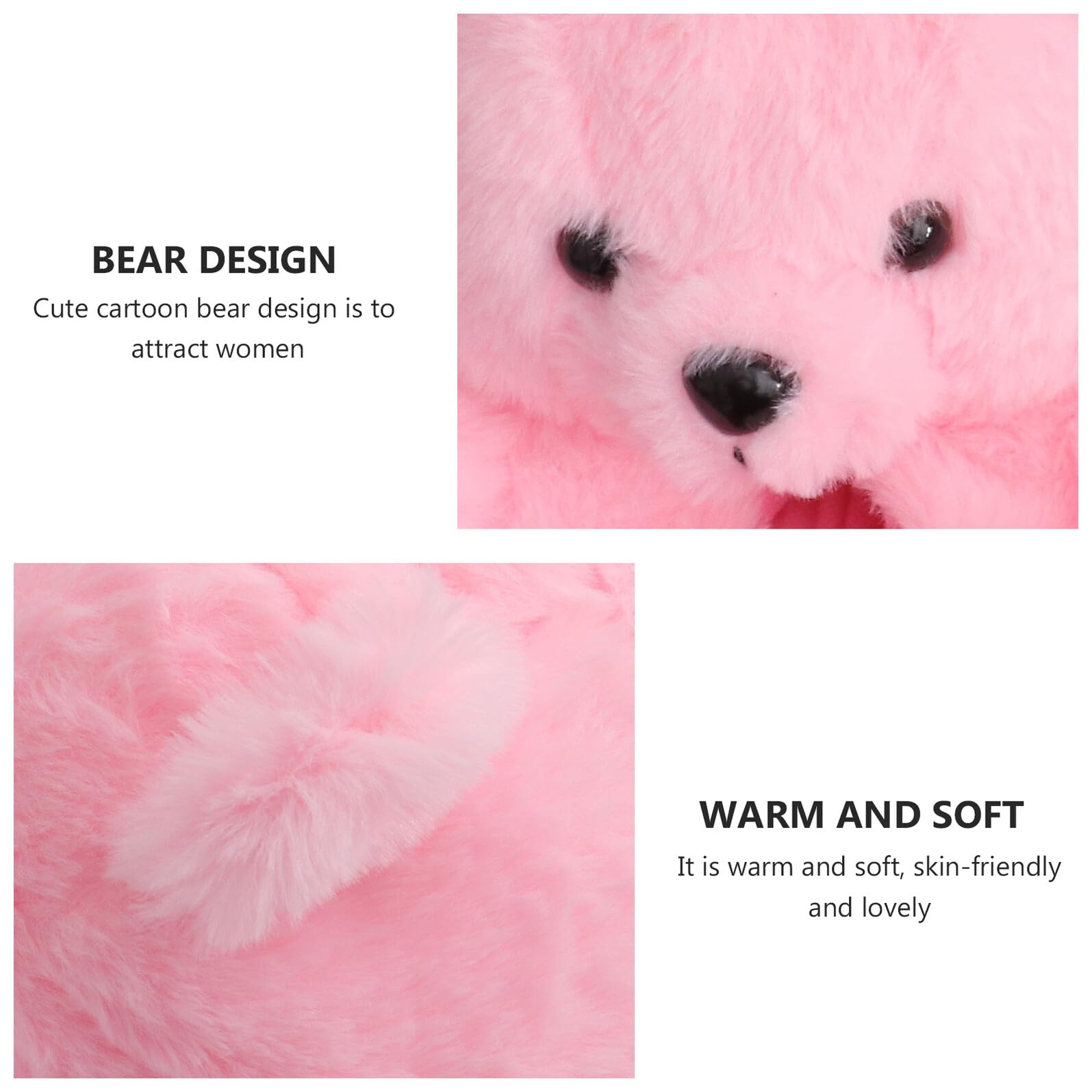 Pantofole Invernali da Donna in Peluche Pantofole Forma di Orso dei Cartoni Animati Calde e Antiscivolo per Interni
