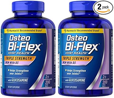 Osteo Biflex Triple Stregnth MSM Vitamin D3 200 tabs (2 Pack)