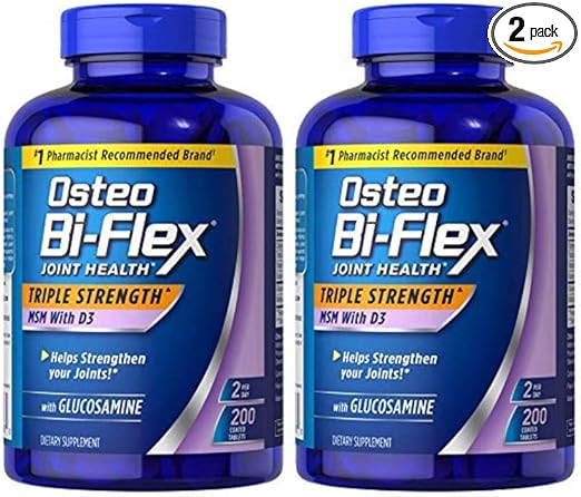 Osteo Biflex Triple Stregnth MSM Vitamin D3 200 tabs (2 Pack)