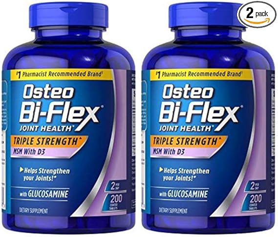Osteo Biflex Triple Stregnth MSM Vitamin D3 200 tabs (2 Pack)