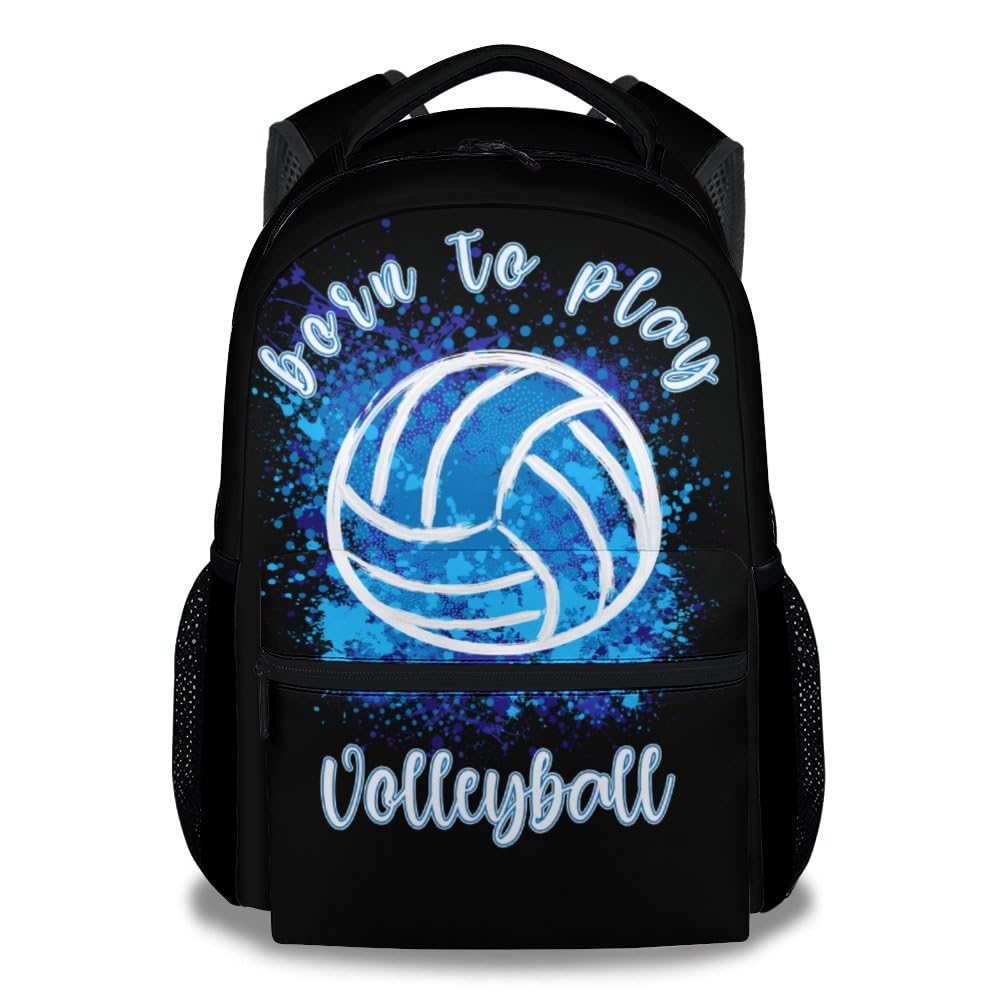 BEOIIBIRD Volleyball Backpack for Boys, 16 Inch Black Backpacks for Kindergarten, Cool Durable Bookbag for Kids
