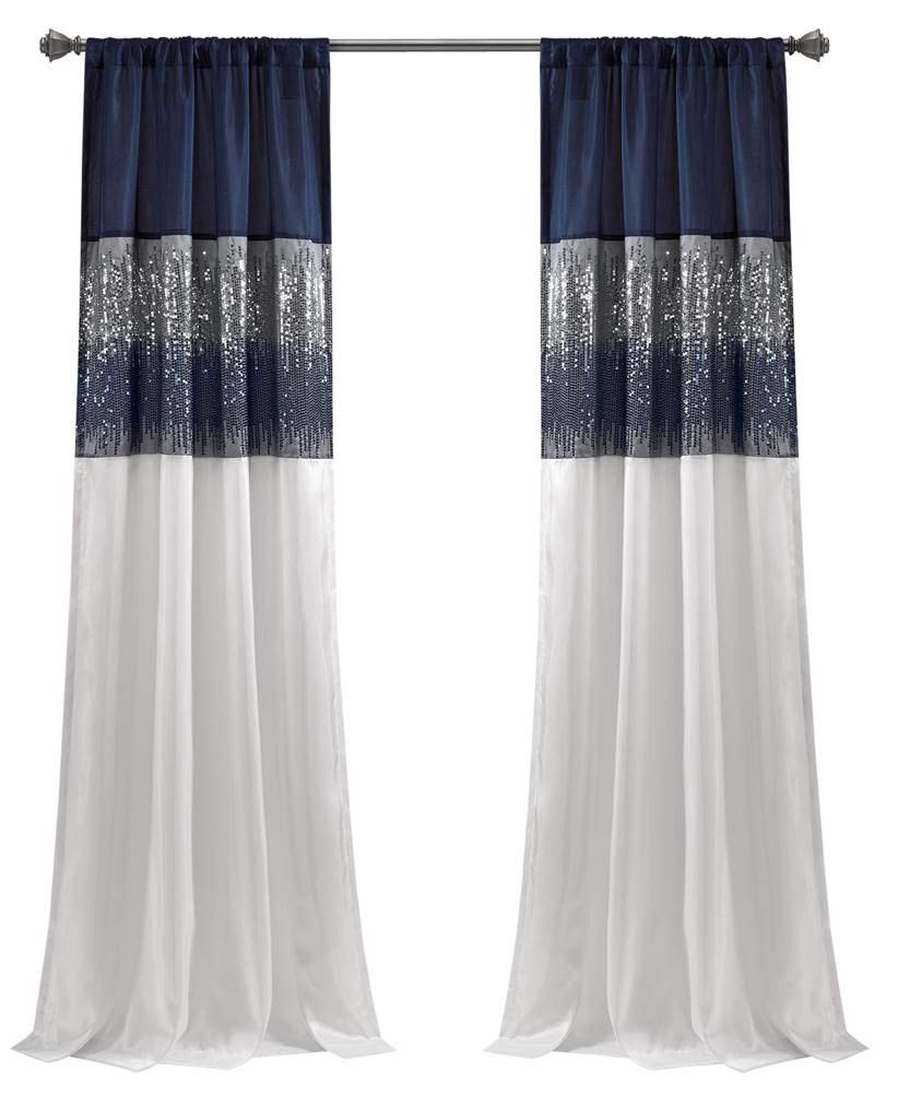 Lush Decor Night Sky Window Curtain Panel Single Navy/White 42X84