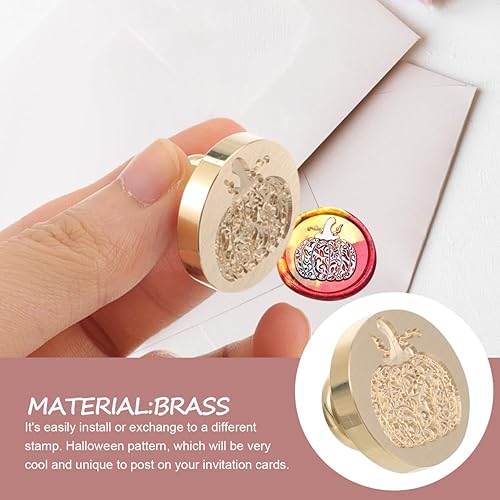 Miniatura 3 de SEWACC Sello de cera de calabaza de repuesto para Halloween, vintage, cabezas de sello de cera para invitaciones, sobres, tarjetas, Acción de