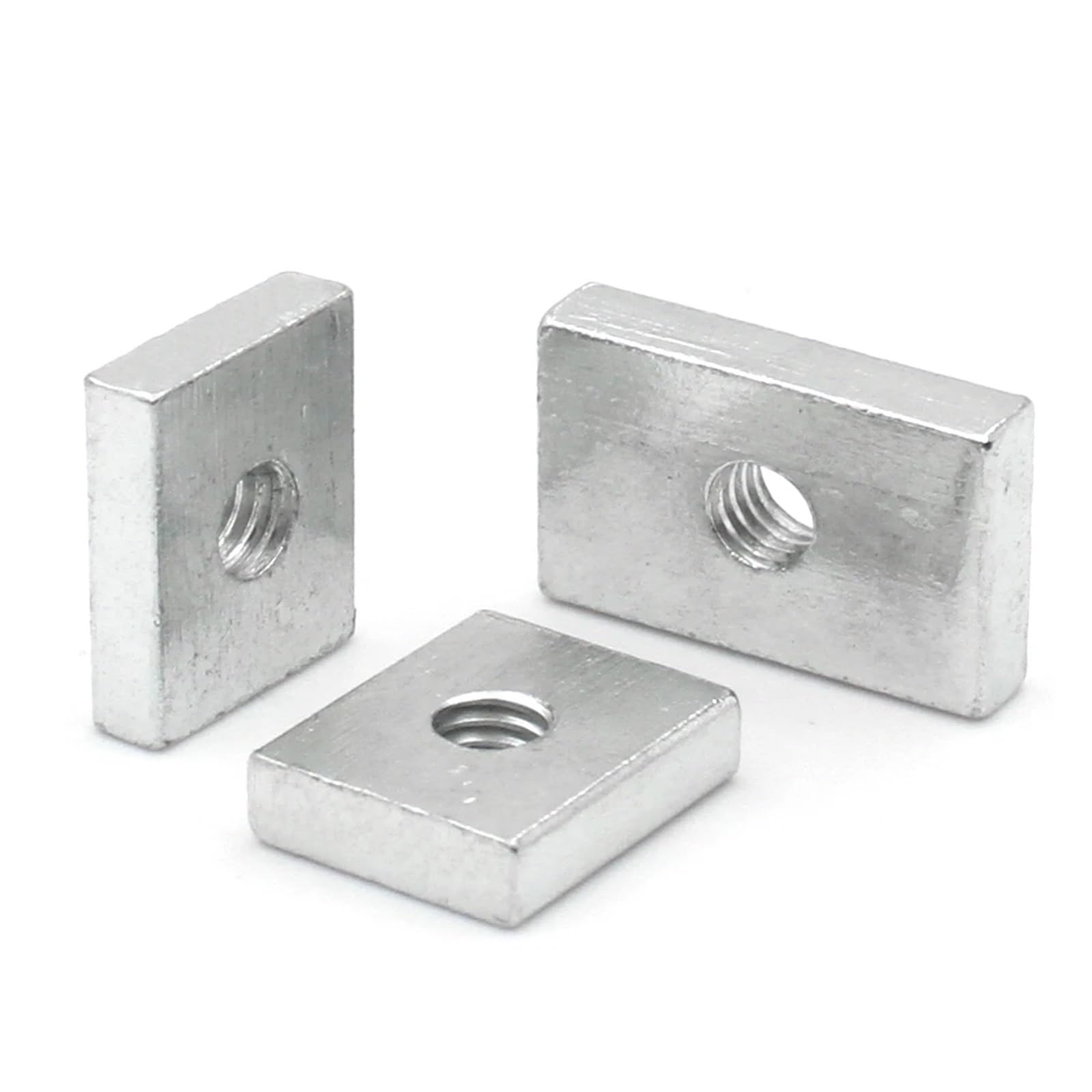 50 pezzi M3 M4 M5 M6 M8 Dadi quadrati sottili rettangolari in acciaio al carbonio zincato Blocco scorrevole for accessori for profili in alluminio(M6-24x12x2.5)