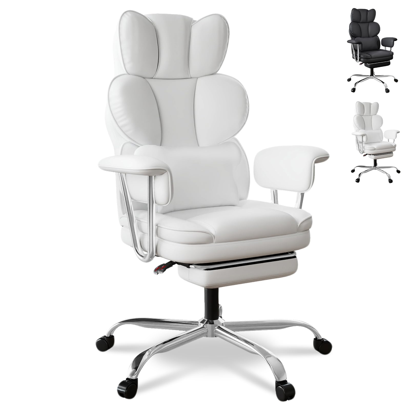 ✨人間工学　腰サポート✨　白　デスクチェア　ゲーミングチェア　オフィスチェア ✨人間工学 腰サポート✨ 白 デスクチェア ゲーミングチェア