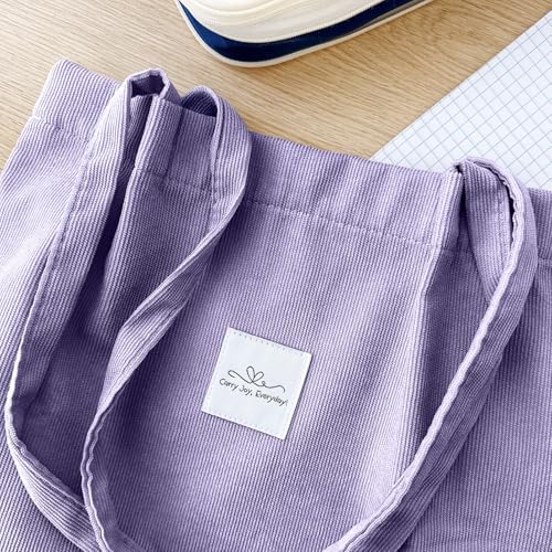 Wrapables Carry Joy Corduroy Tote Bag, Casual Shoulder Handbag3