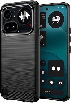Microcase Nothing Phone 4A Pro ile Uyumlu Brushed Carbon Fiber Silikon K l f - Siyah AL3332