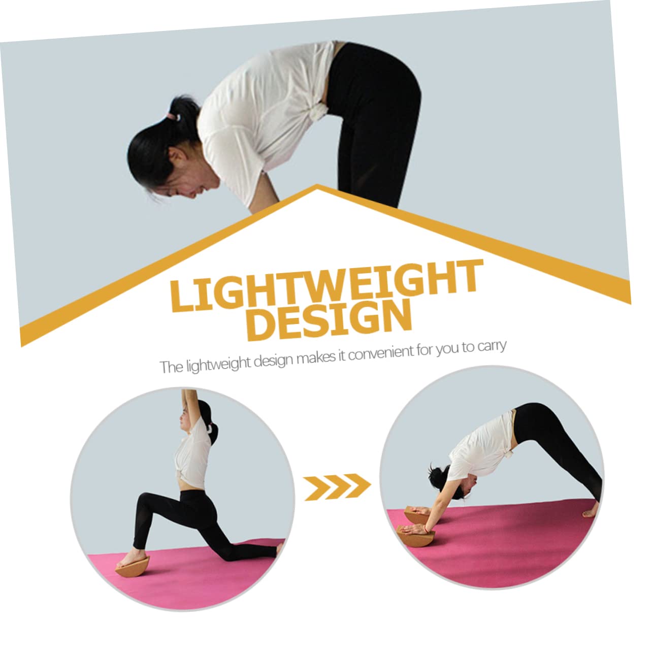Bloque Equilibrado de Yoga para Entrenamiento Muscular Abdominal de Corcho Antideslizante Duradero Diseño Semicircular para Relajación Corporal