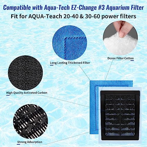 Image of 16 Pack Aquarium Filter Cartridge for Marineland Rite-Size C, Fish Tank Filters for Aqua-Tech EZ-Change #3, 20-40 & 30-60 Power Filter and for Marineland Penguin PRO Power Filters 275 /375