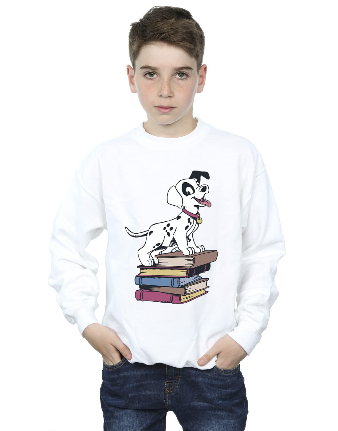 Disney Boys 101 Dalmatians Books Sweatshirt White 9-11 Years