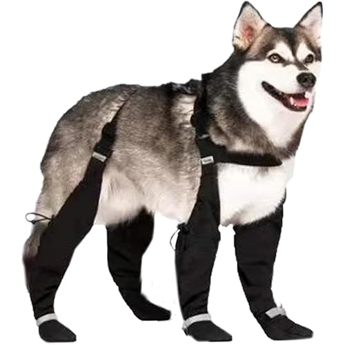 YEHOOM Botas de lluvia y zapatos para perros con tirantes y protectores de patas, impermeables