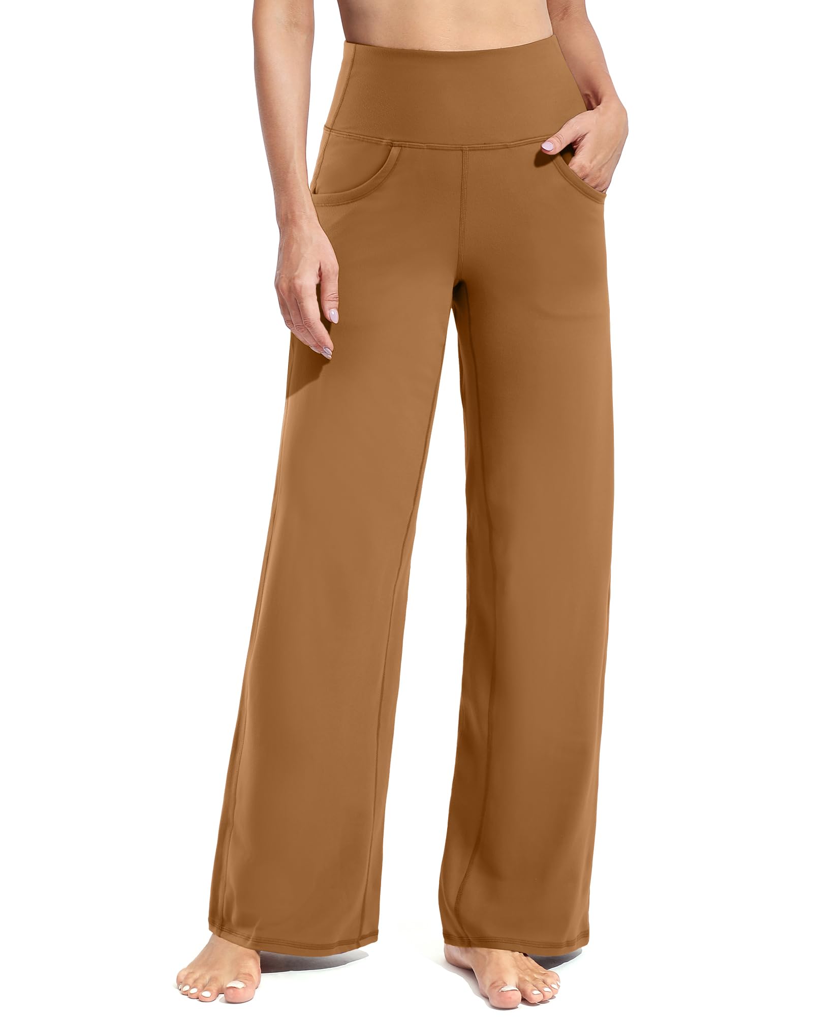 Promover Wide Leg Pants for Woman Yoga Pants with Pockets Stretch
