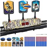 Moving Nerf Target for Shooting Practice, Nerf Gun Targets with 100 PCS Bullets and 3 Sets of Target Cards, Nerf Toys for 4 5 6 7 8 9+ Year Old Boys Gifts
