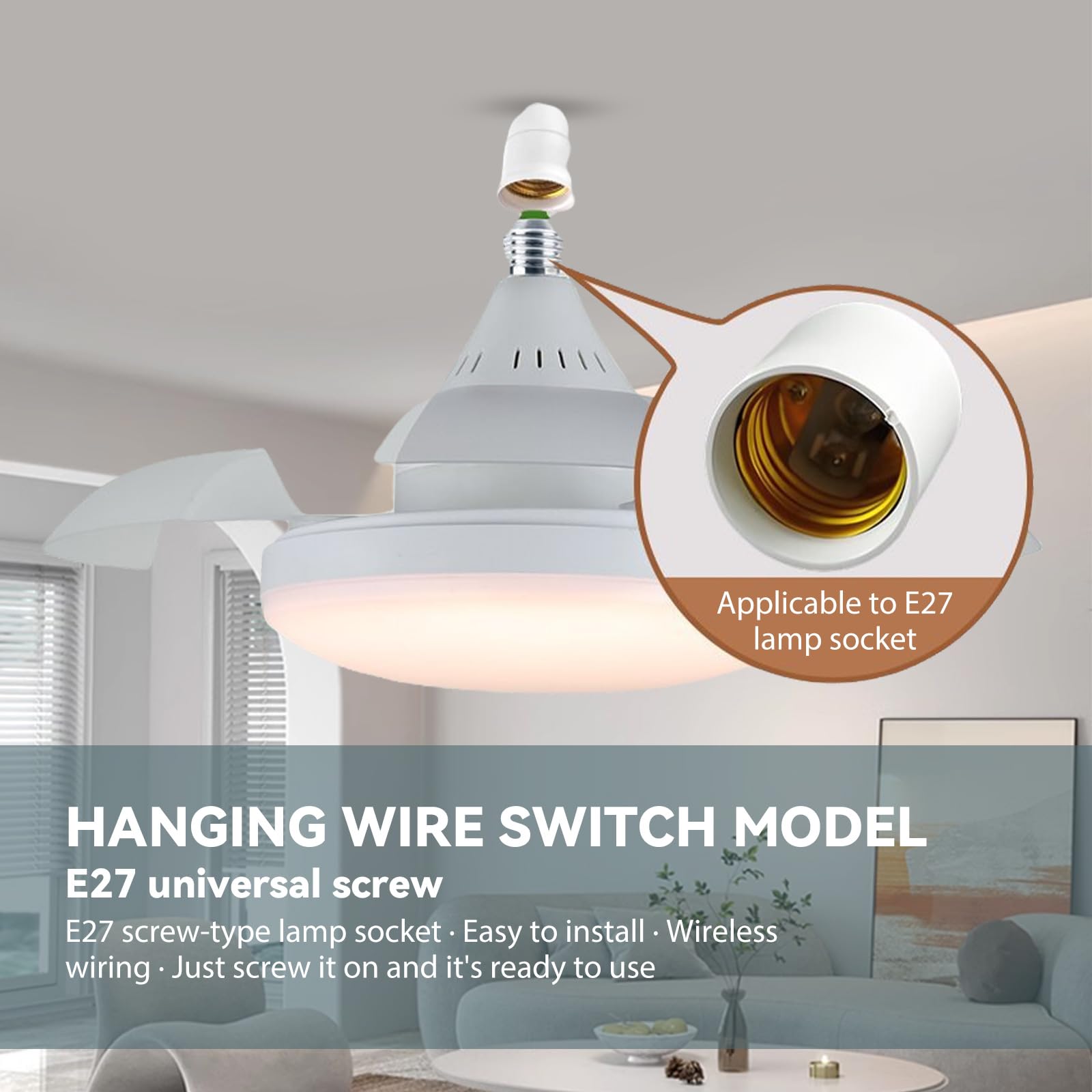 Ventilatore Da Soffitto Con Luce LED E Telecomando, 40W, 3 Velocità, 6 Pale, Dimmerabile - Per Camera E Soggiorno