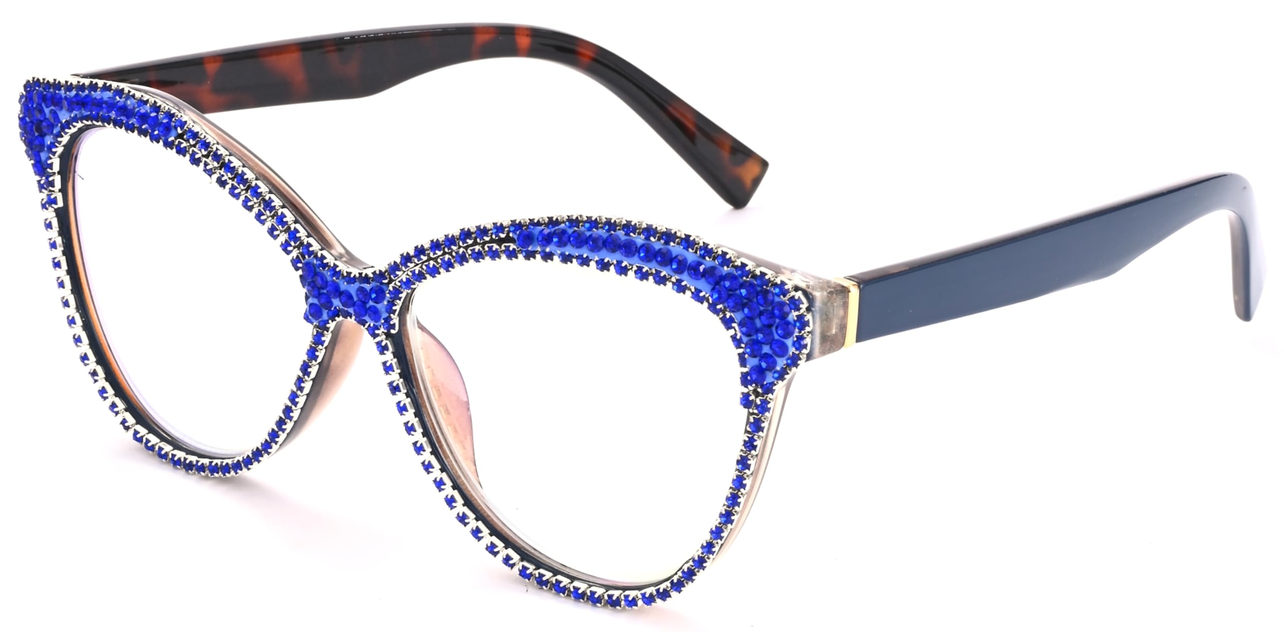 ICARA Cat Eye Reading Glasses Bling Rhinestones color Crystal Diamond Frame Eyewear Anti Blue Light Reader