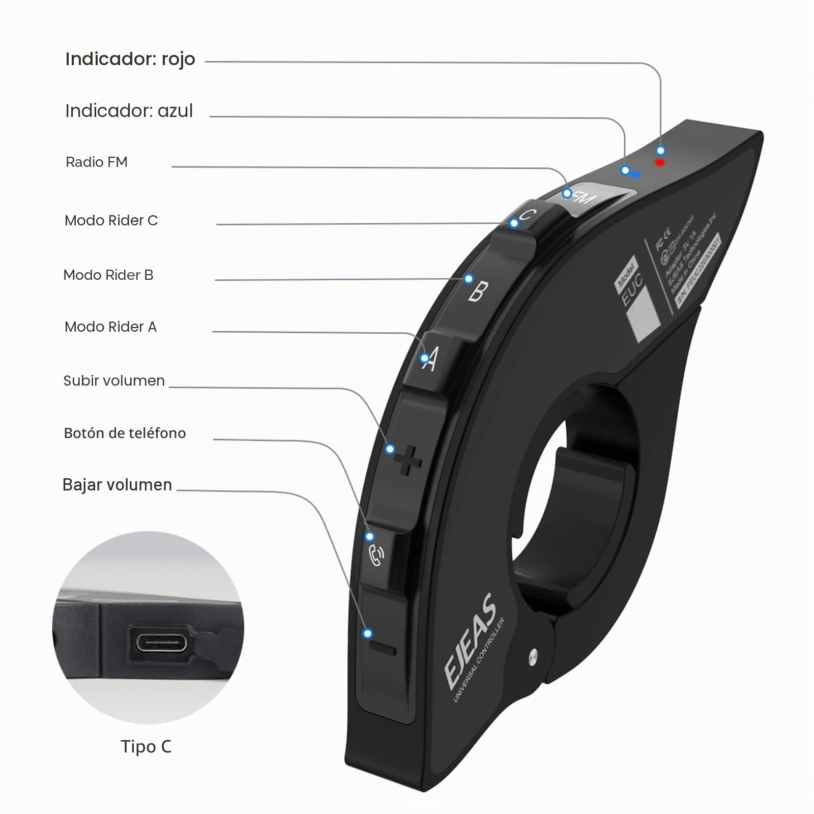 EJEAS EUC Handle for Q2/Q7/V4 Plus/Q8/V6 Pro+