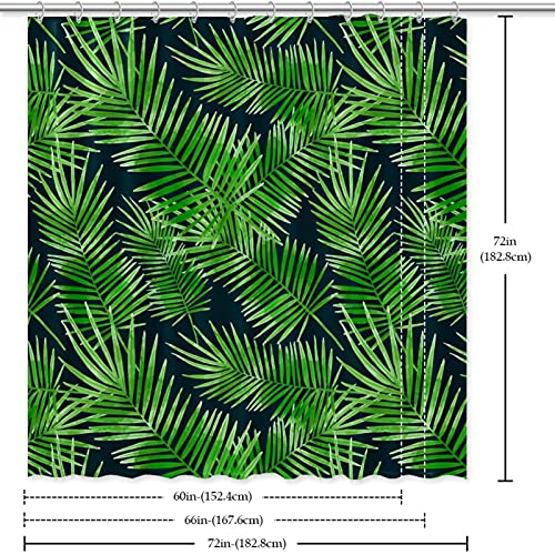 Rideau de douche haut de gamme feuilles tropicales vertes sans odeur - 7